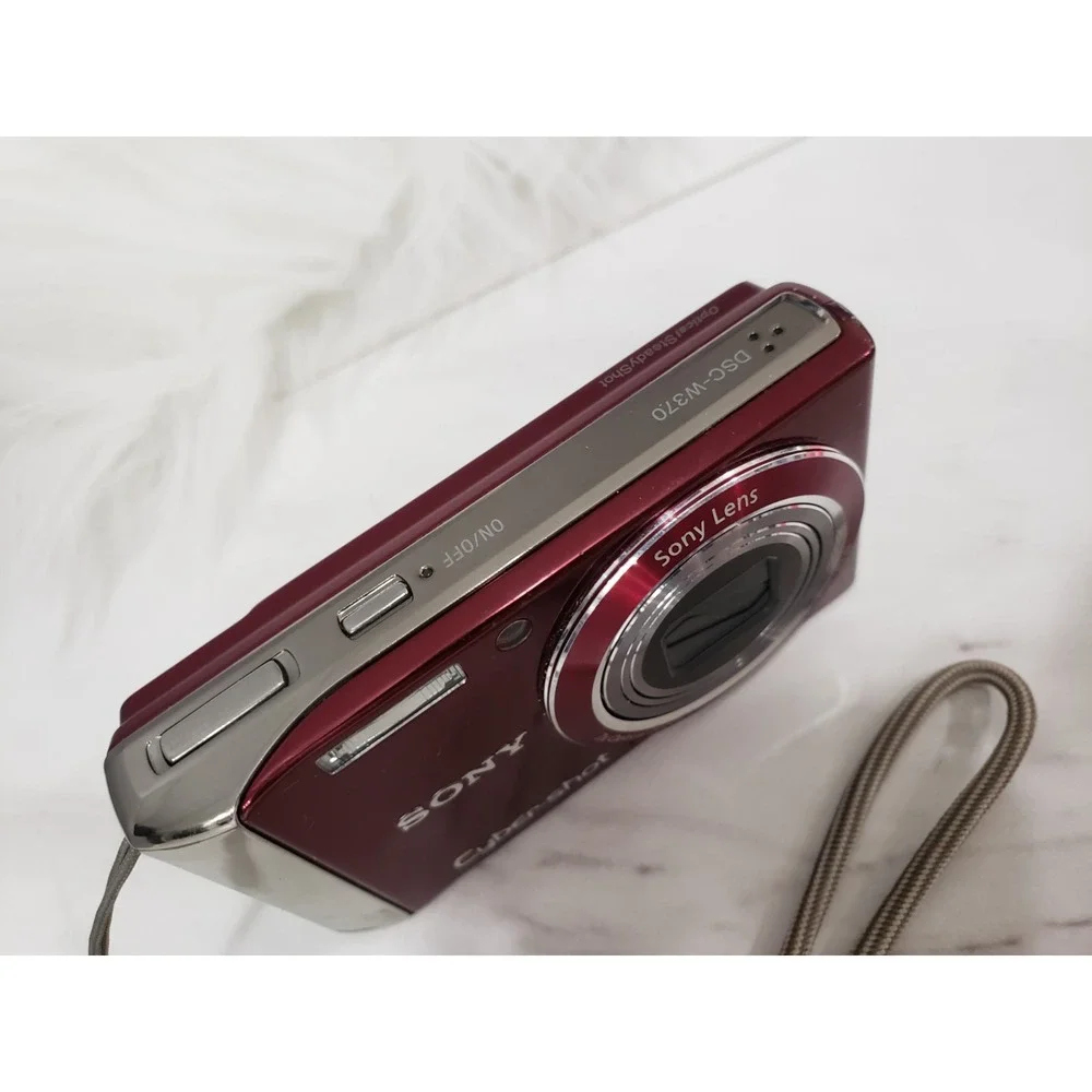 BROKEN FOR PARTS Sony Cybershot DSC-W370 14.1MP Digital Camera Burgandy Red